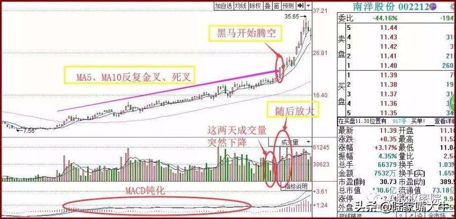 黑马草上飞K线形态用60日平均线上扬的斜率稳步将股价推高
