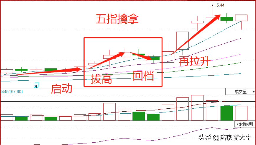 五指擒拿K线形态识别主升浪启动信号抓住有效进场时机！
