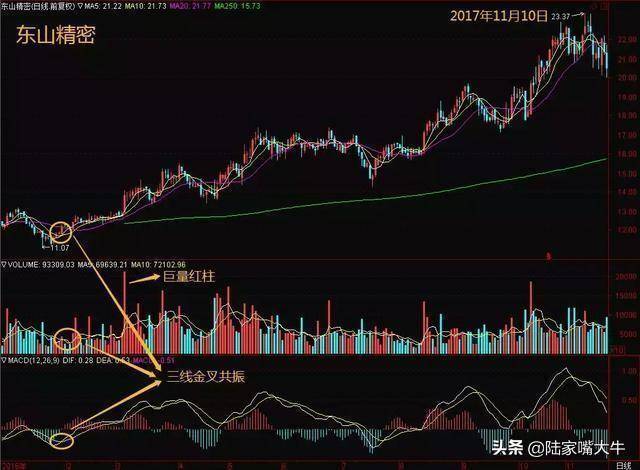 但凡出现MACD三线金叉共振形态大胆买入坐等主升浪拉升