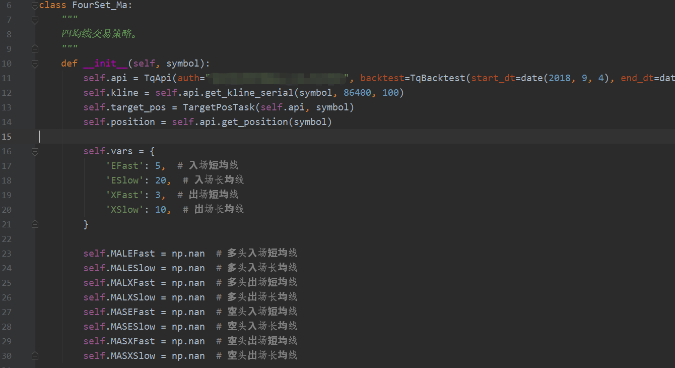 Python量化实战之4均线交易策略