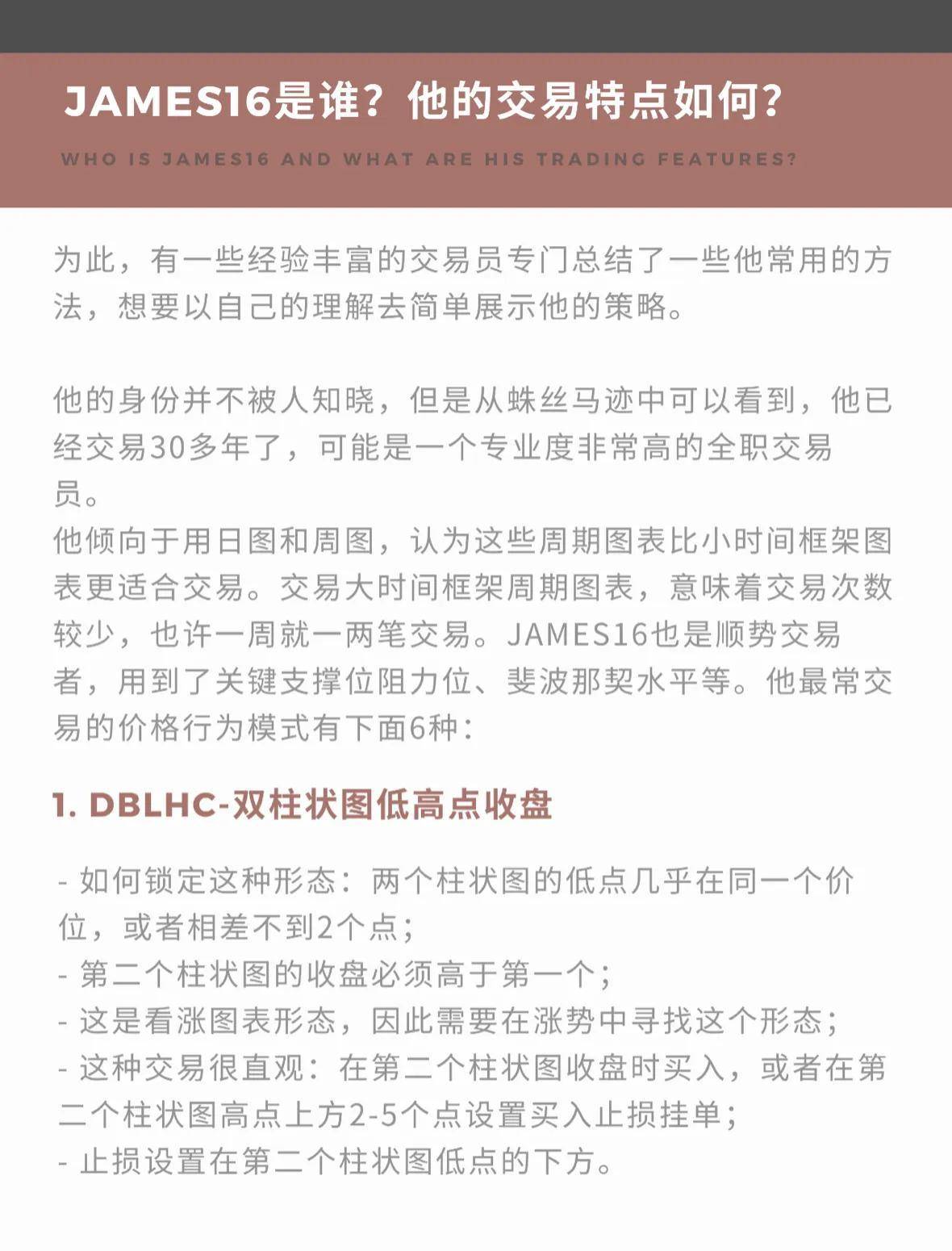 James16价格行为交易策略