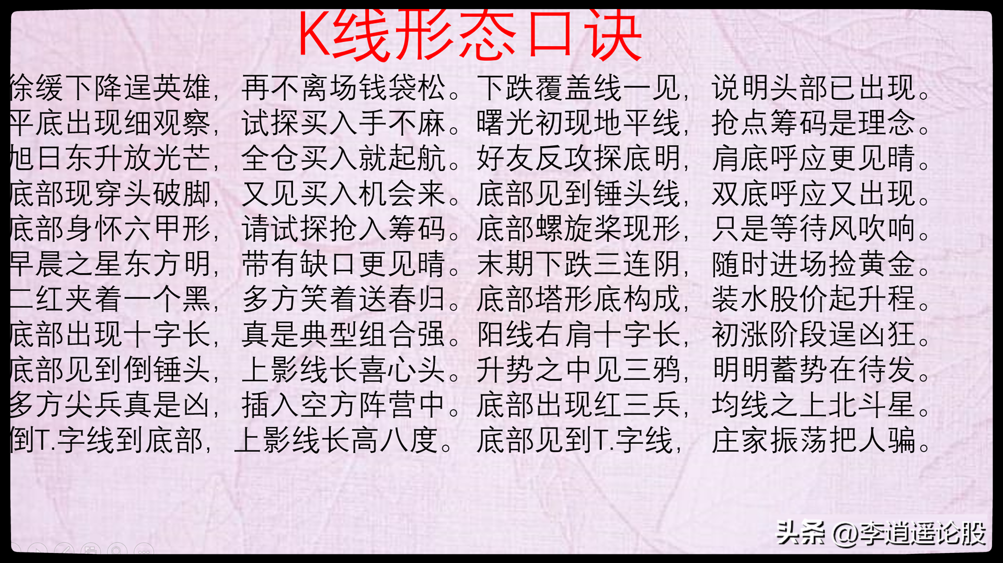 A股最全口诀