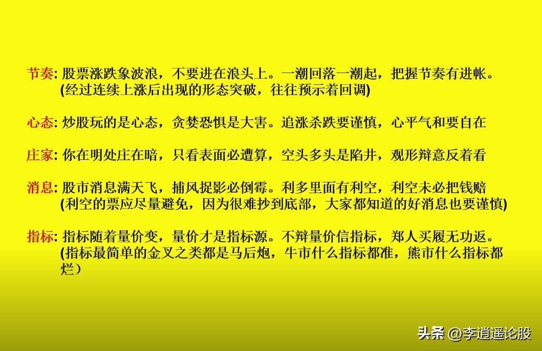 炒股十张口诀