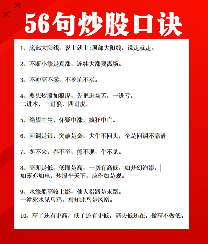 炒股口诀
