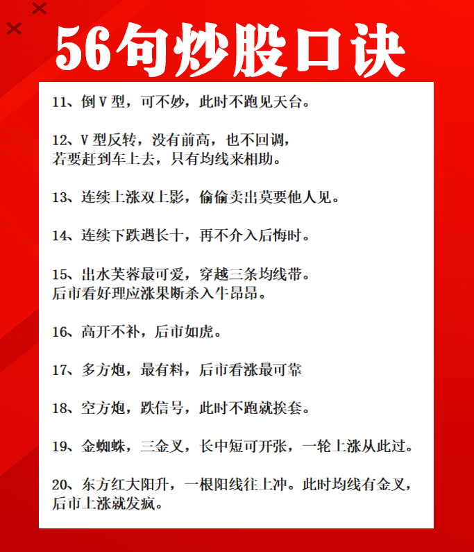 炒股口诀
