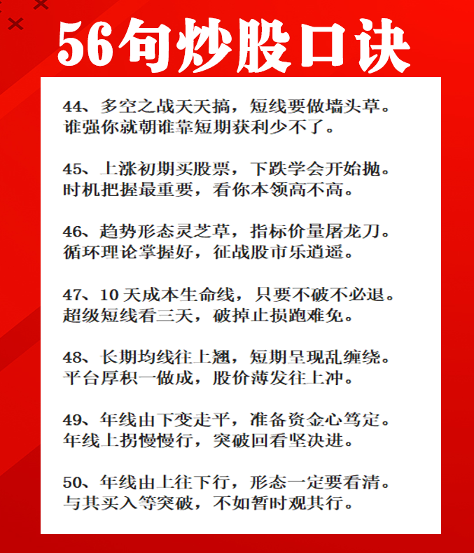 炒股口诀