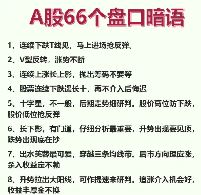A股66个盘口暗语