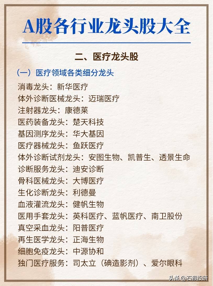 龙头股大全