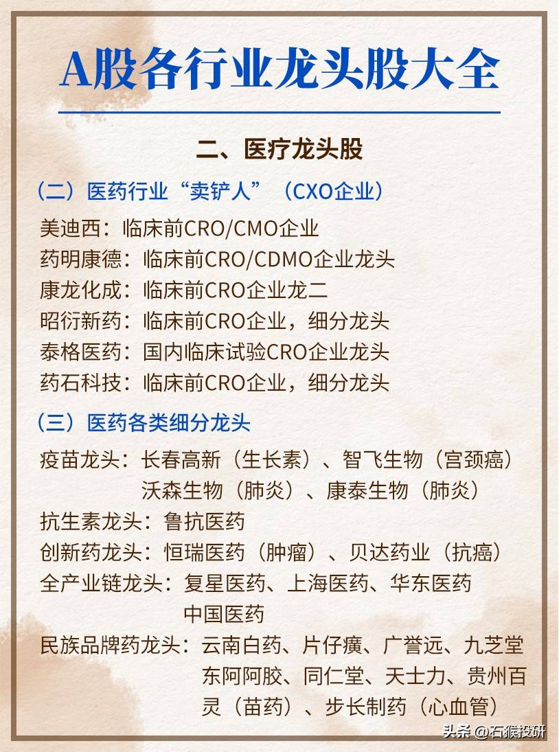 龙头股大全