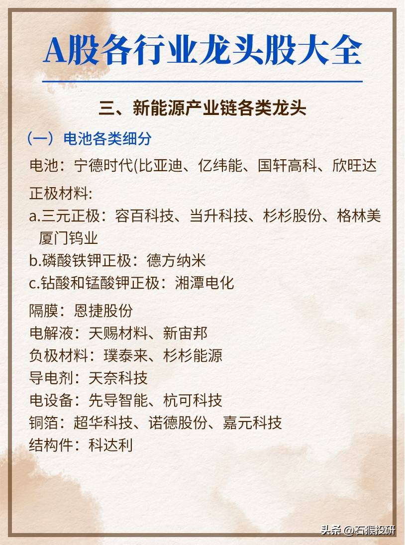 龙头股大全