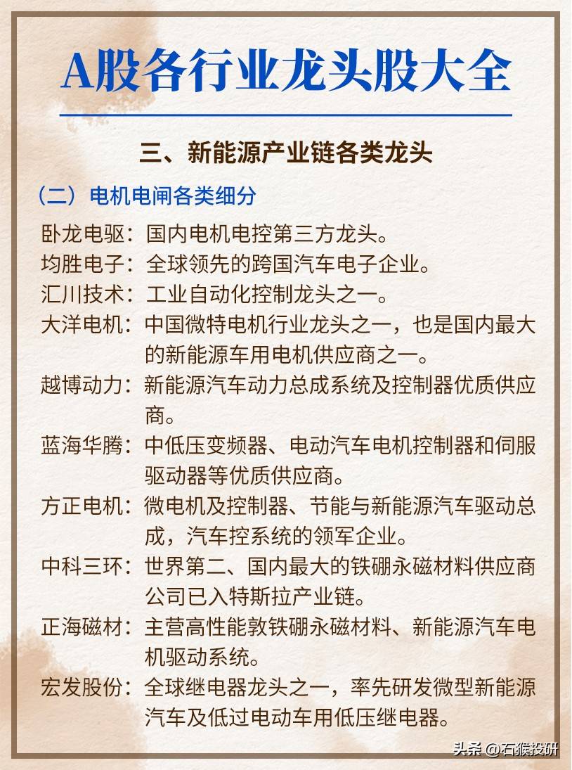 龙头股大全