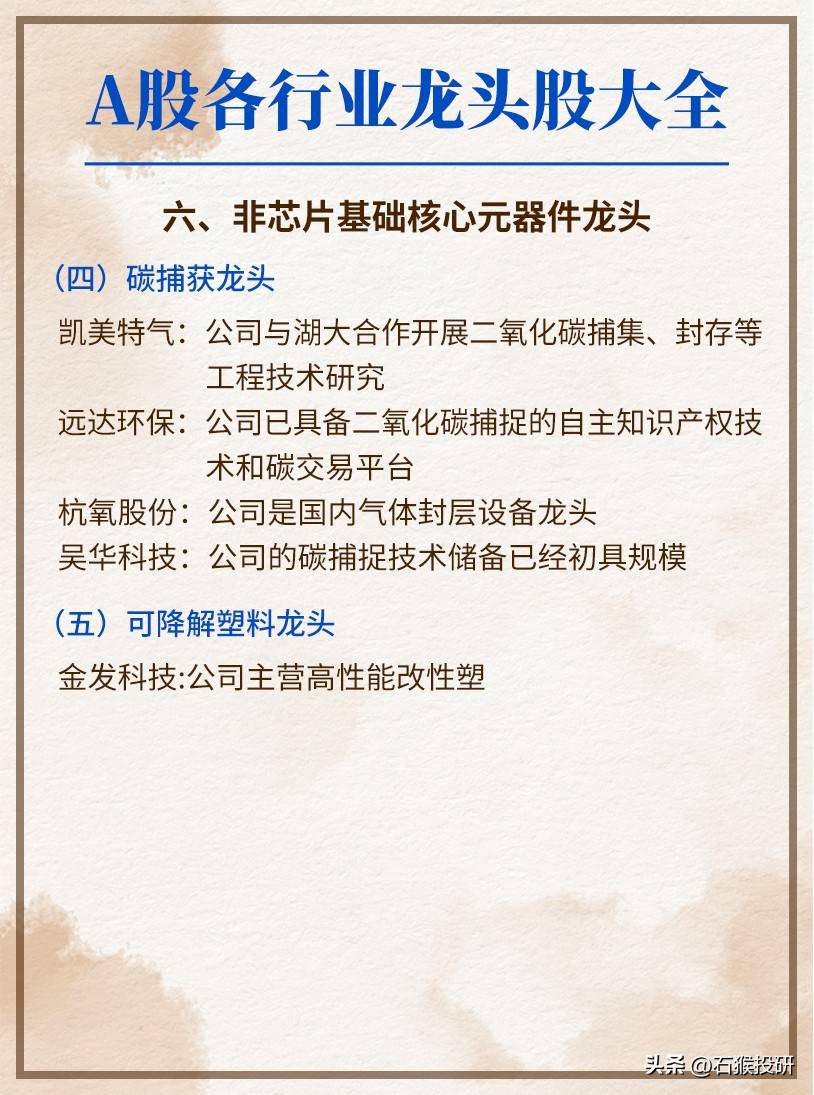 龙头股大全
