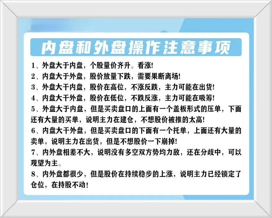 内盘和外盘操作注意事项