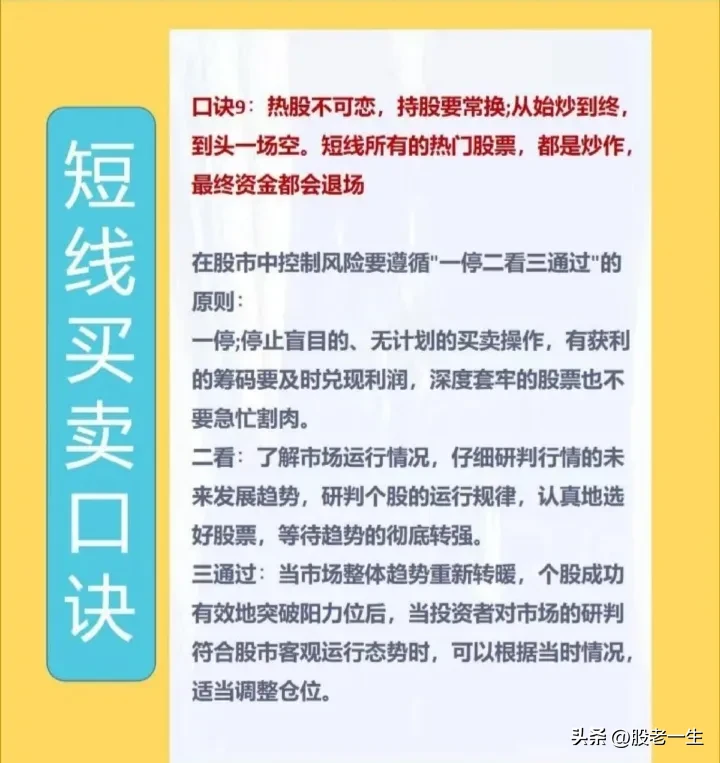短线买卖口诀