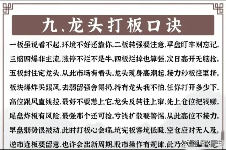 龙头打板战法核心要点
