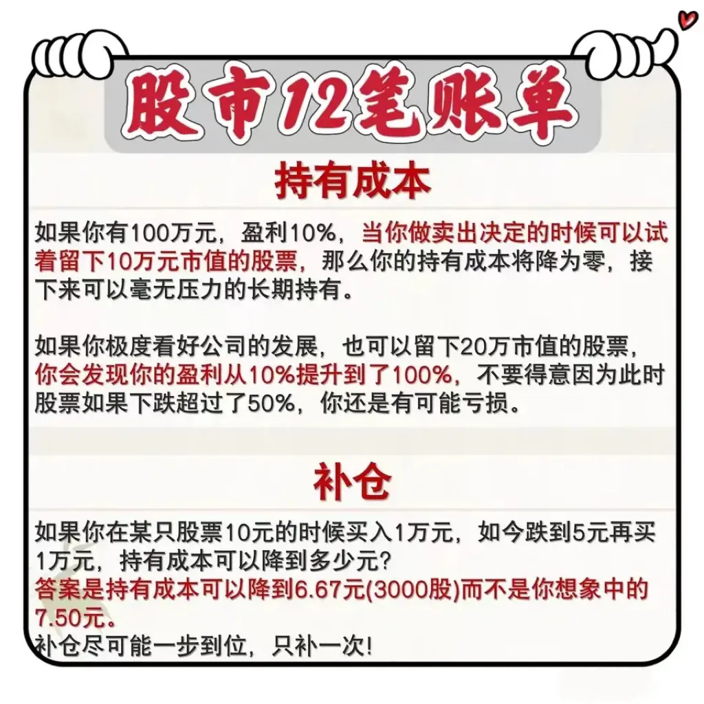 股市理的12笔帐，学懂悟透了，可以少走很多弯路！