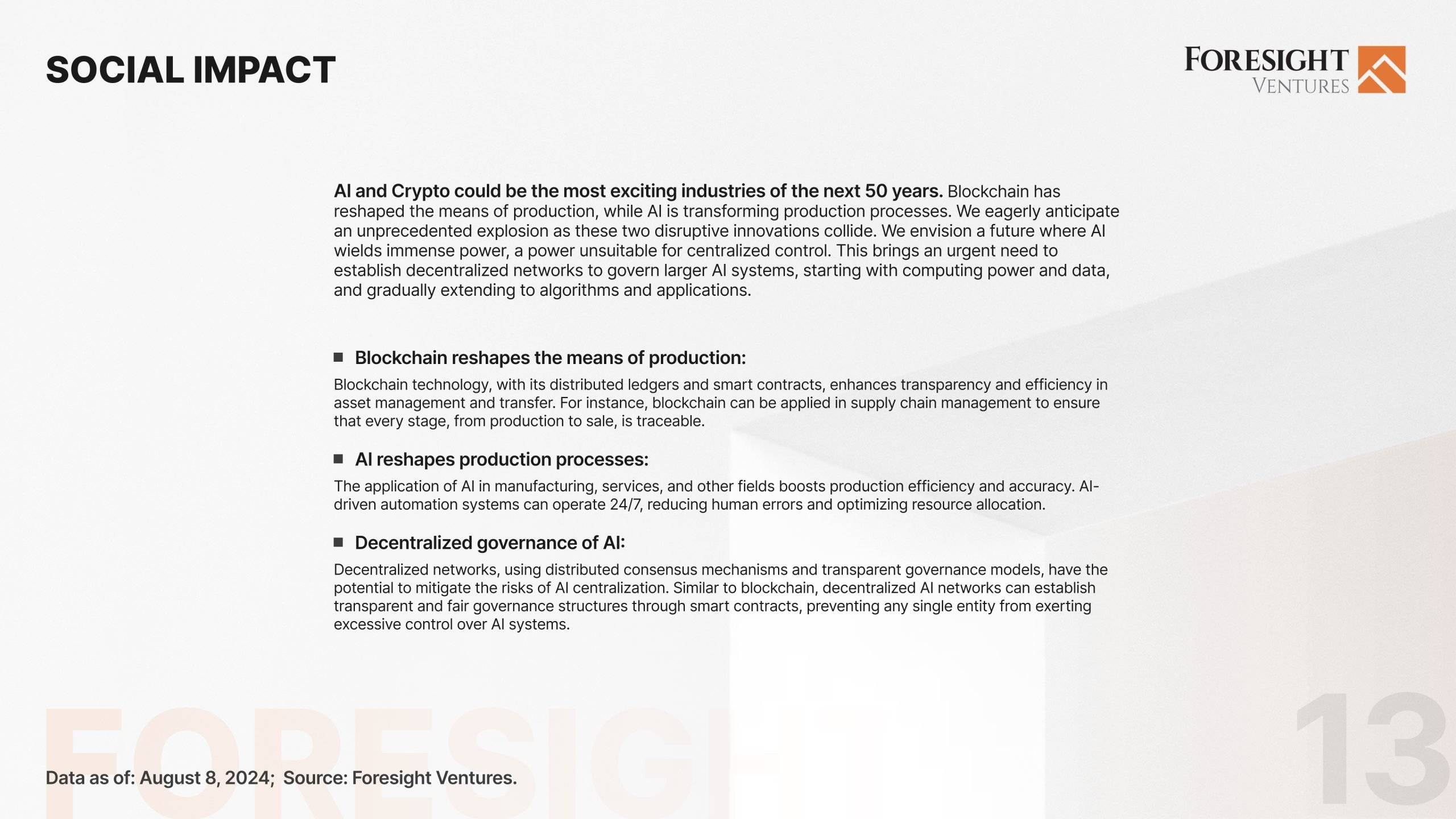 ForesightVentures预言AI与加密货币将引领未来50年的科技革命