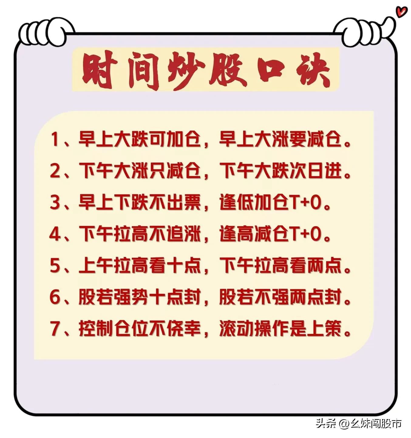 炒股经典口诀