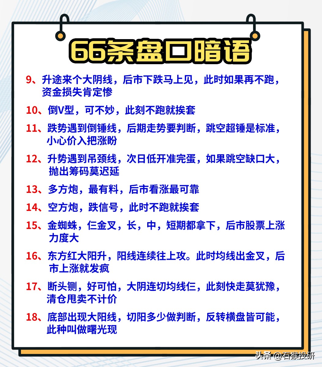 炒股暗语