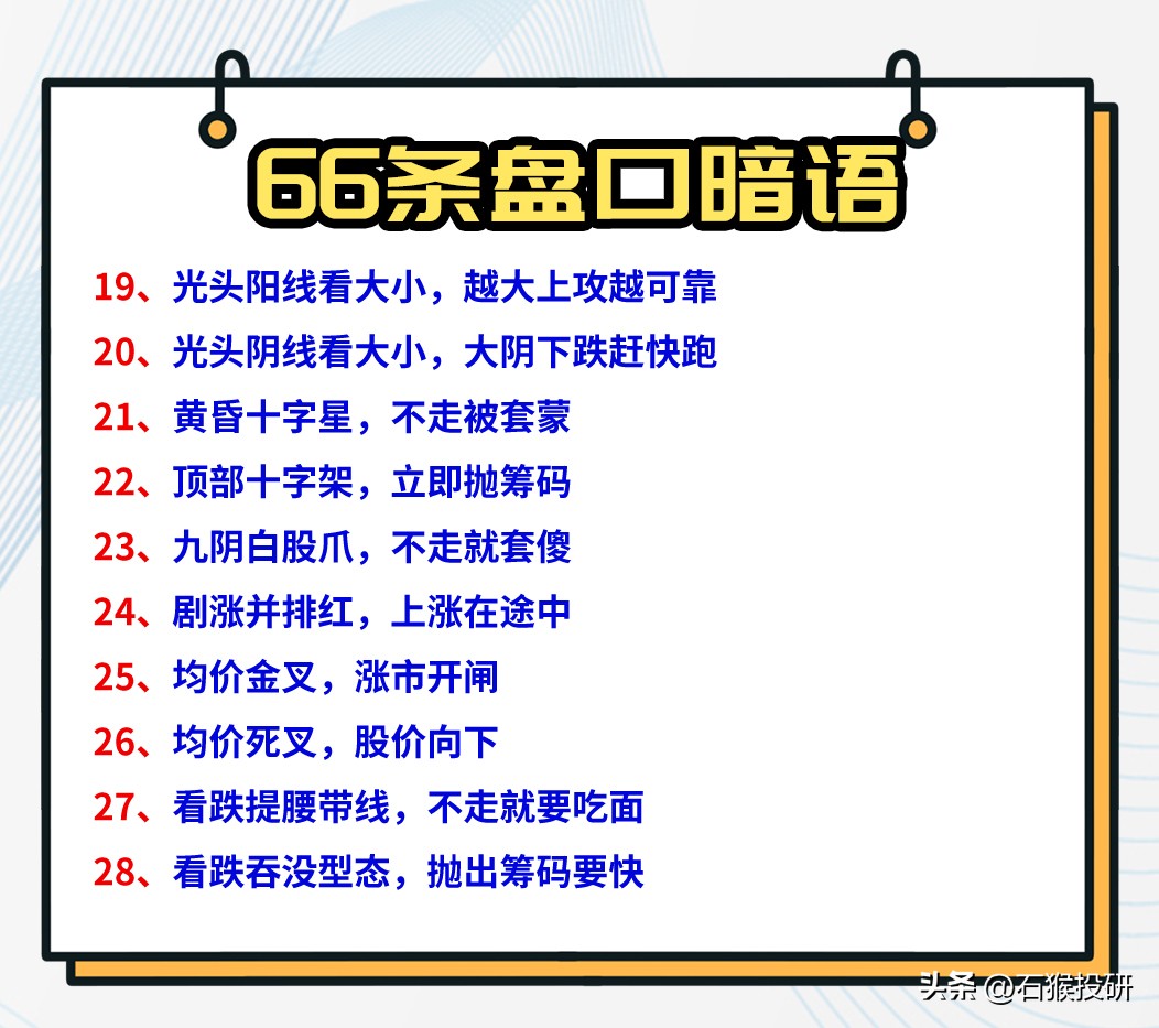 炒股暗语