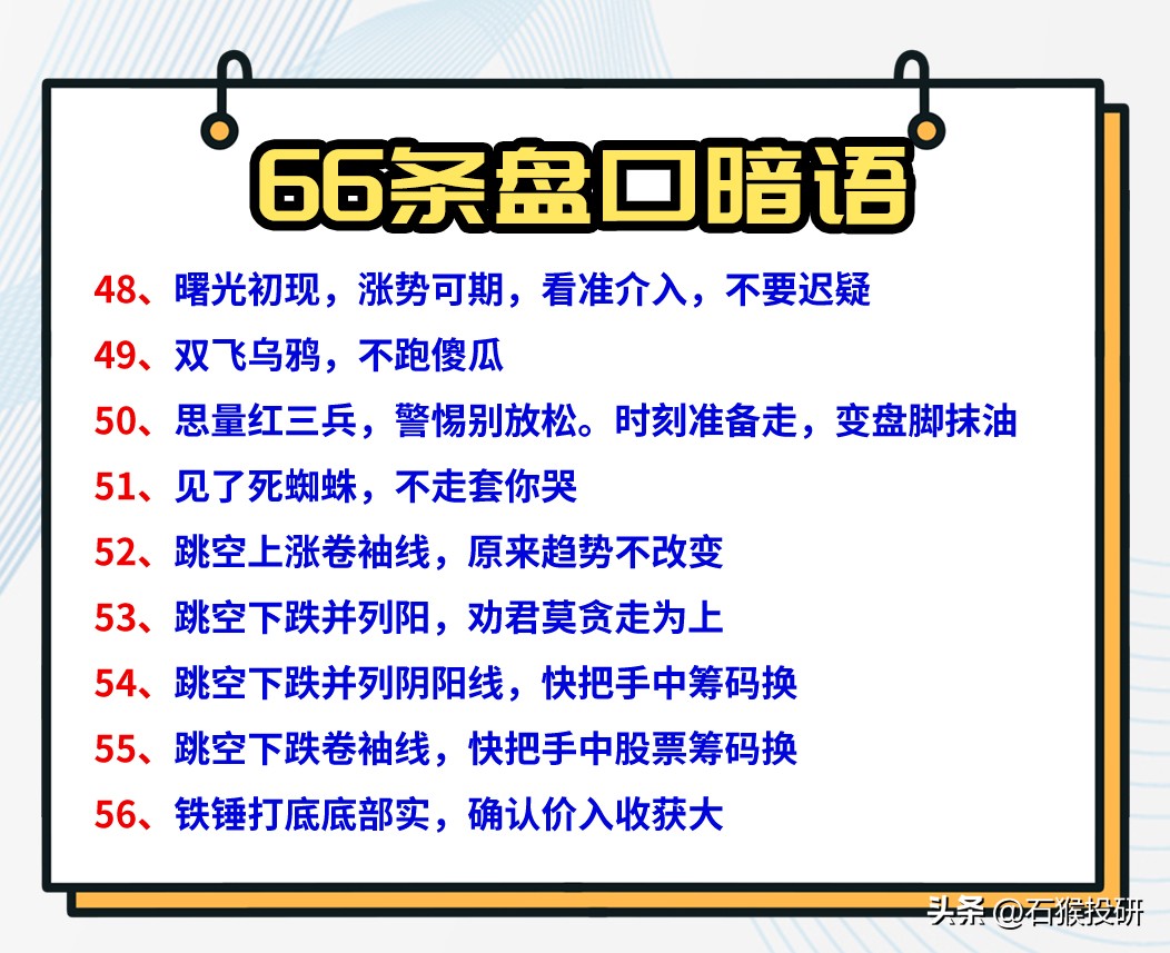 炒股暗语