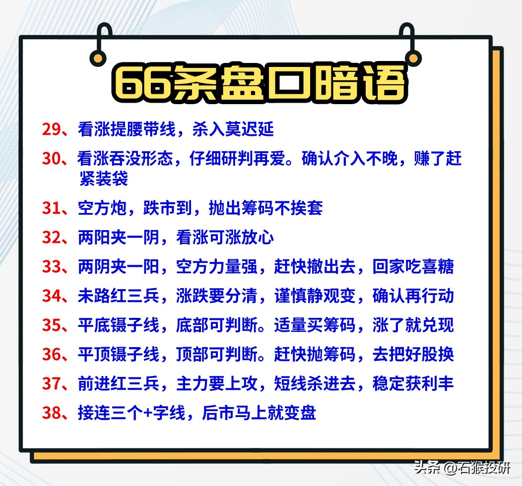 炒股暗语