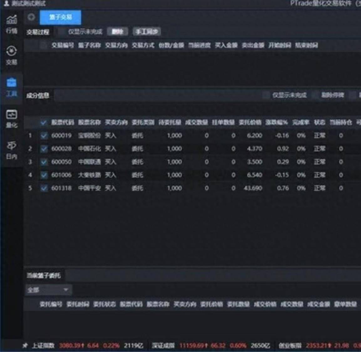 PTrade功能介绍7篮子交易工具