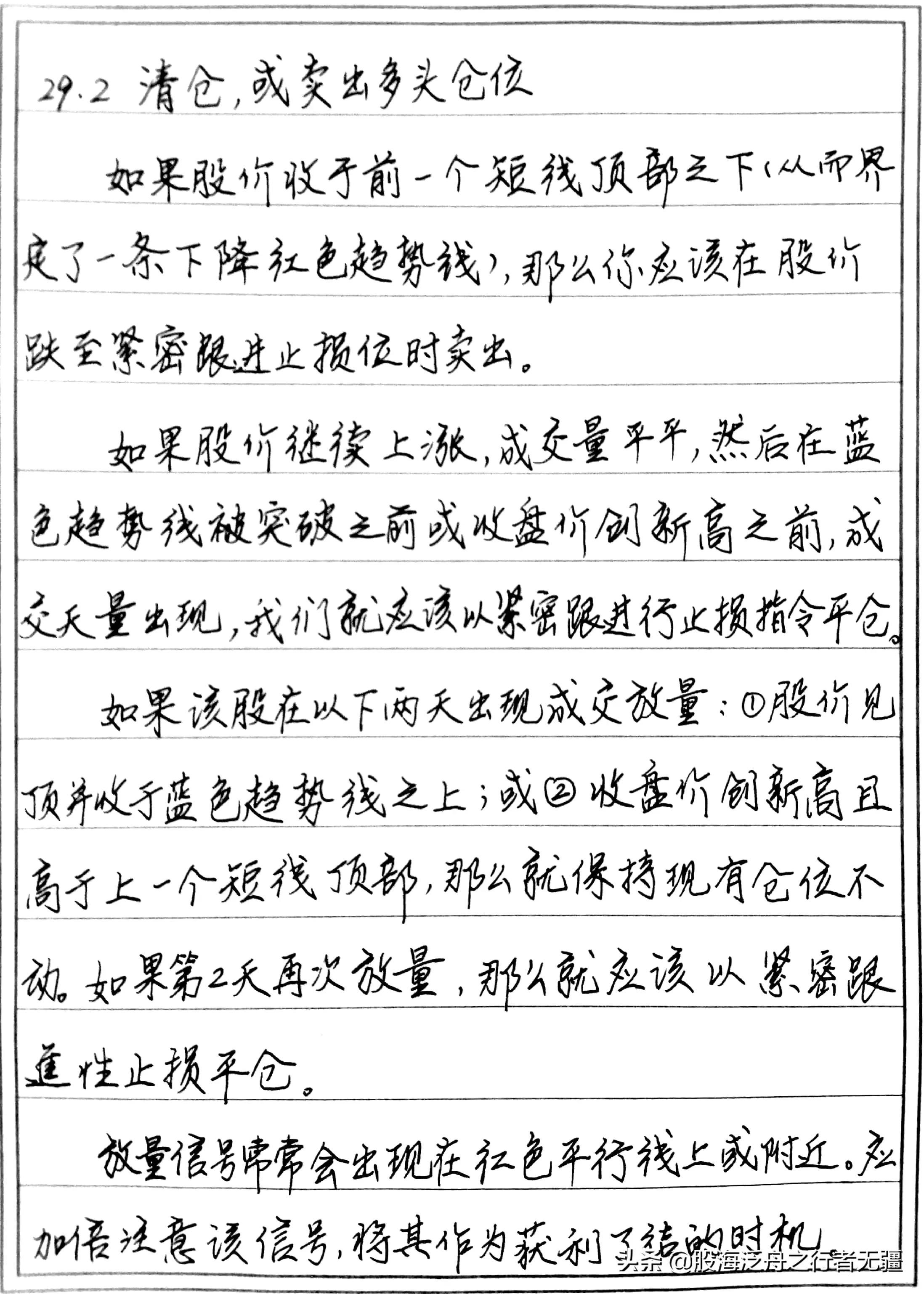 清仓或卖出多头仓位股市趋势技术分析学习