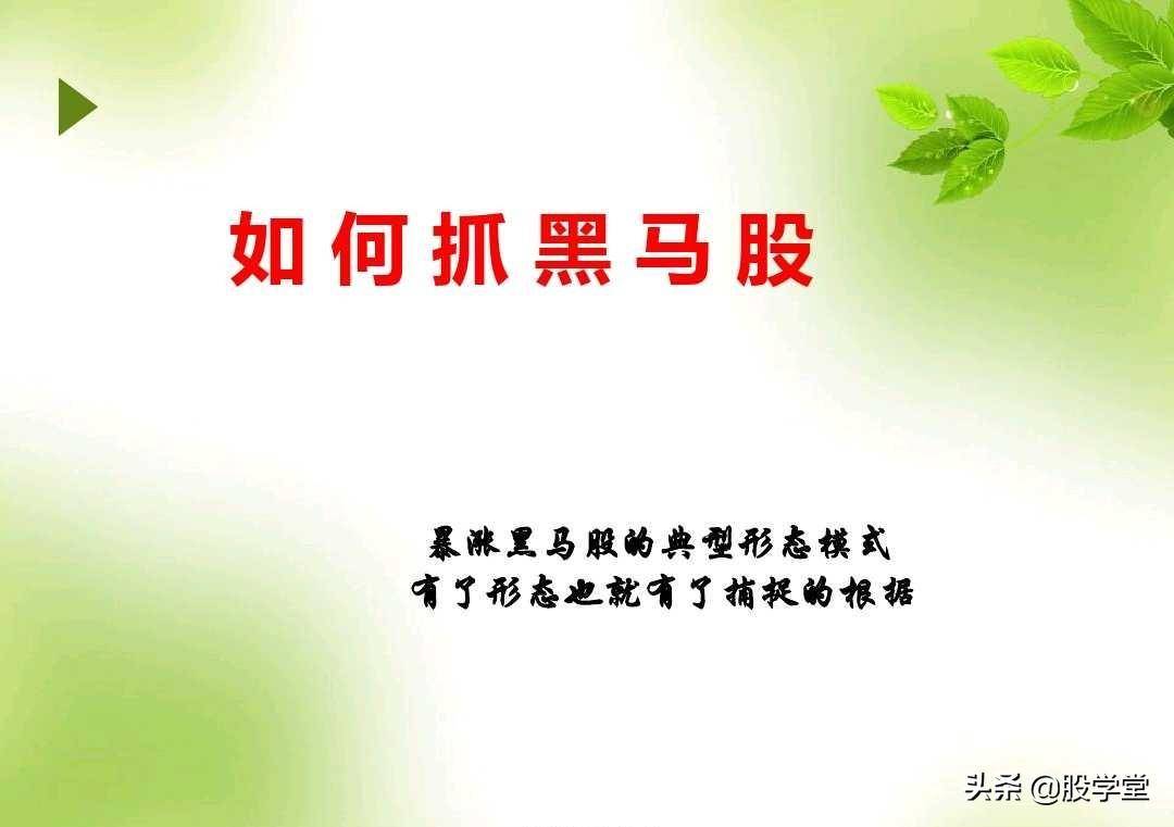 短线暴涨黑马股经典形态如何抓黑马股附图