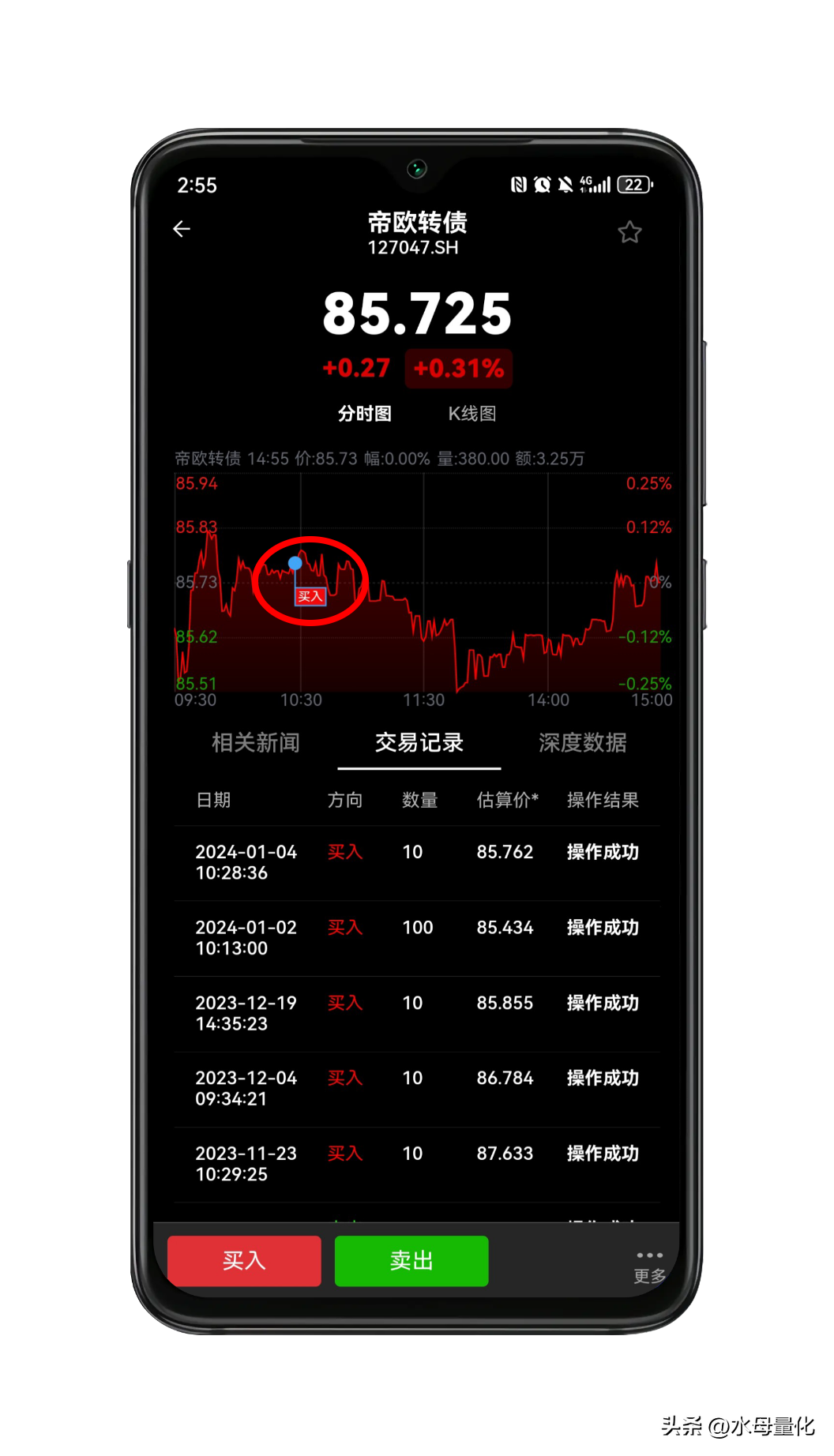 水母量化APP升级公告智能表单上线快速创建买入卖出条件单