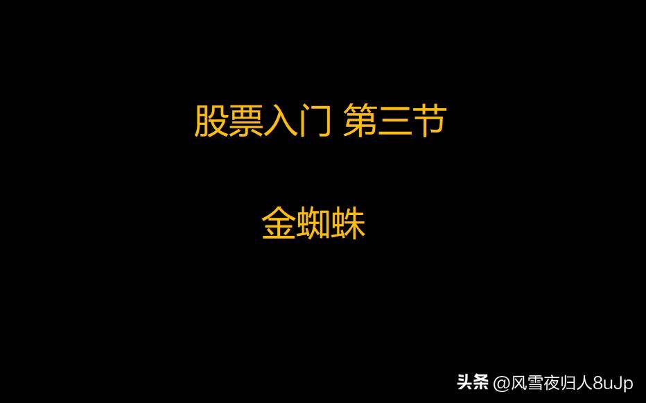 股票入门第三节金蜘蛛