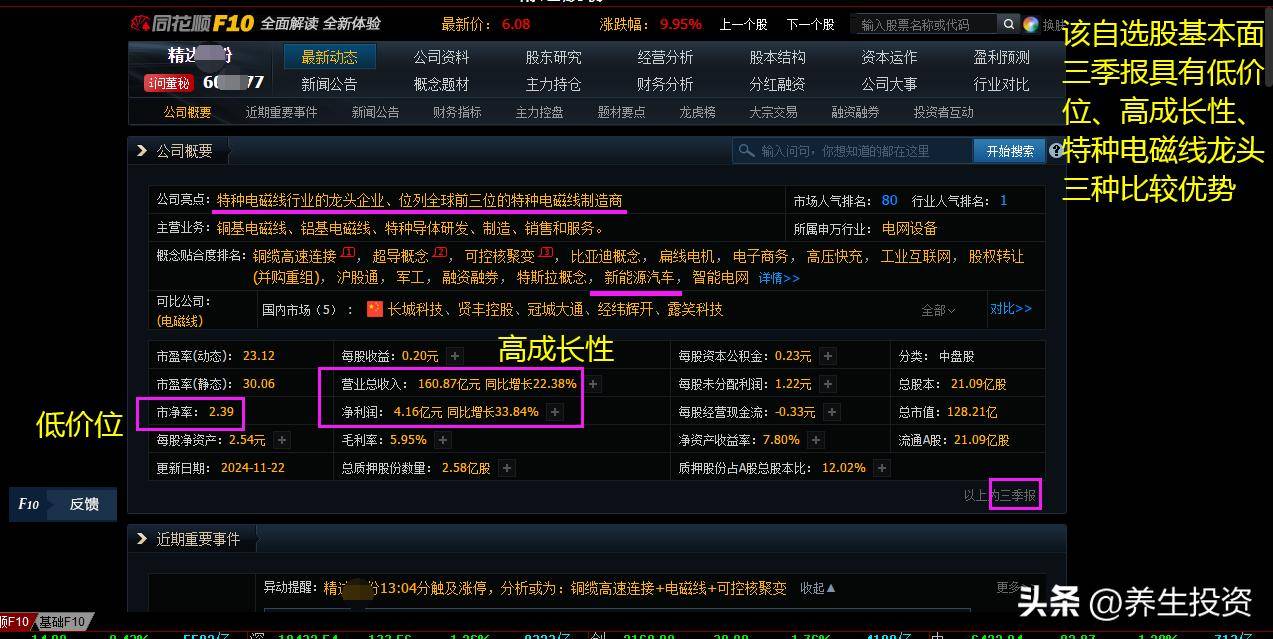 新增一只低价位高成长特种电磁线龙头自选股或有月线上涨大波段