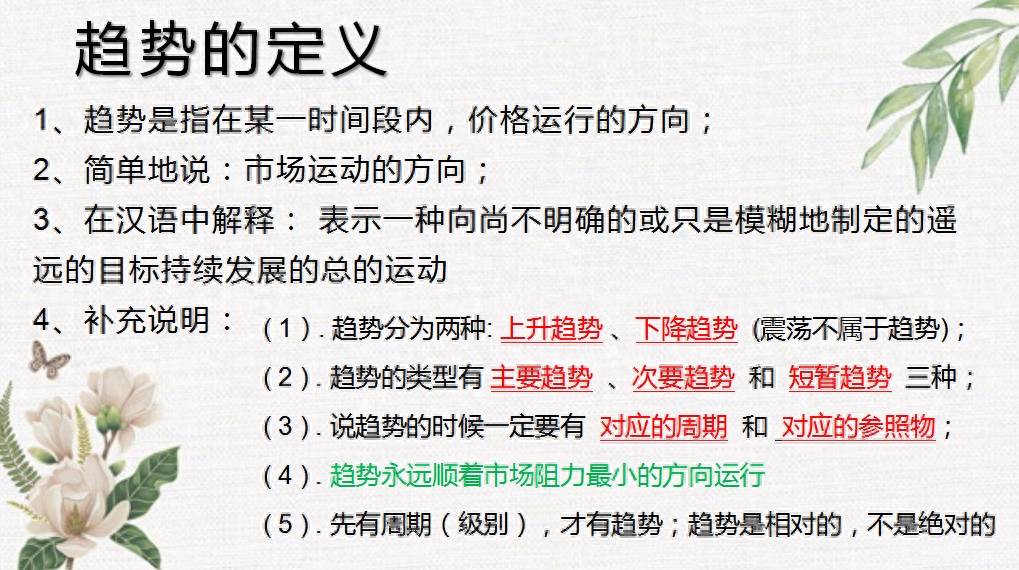趋势定义的新图解