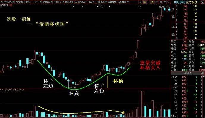散户朋友们要了解牛股中的一种经典形态即带柄杯状形态