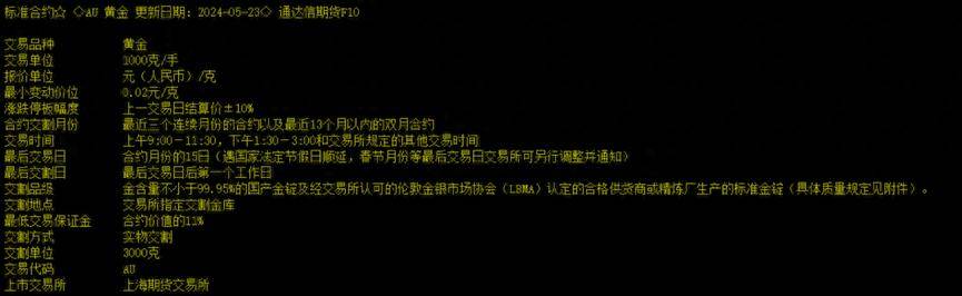 5期货入门第五课之怎么看期货合约