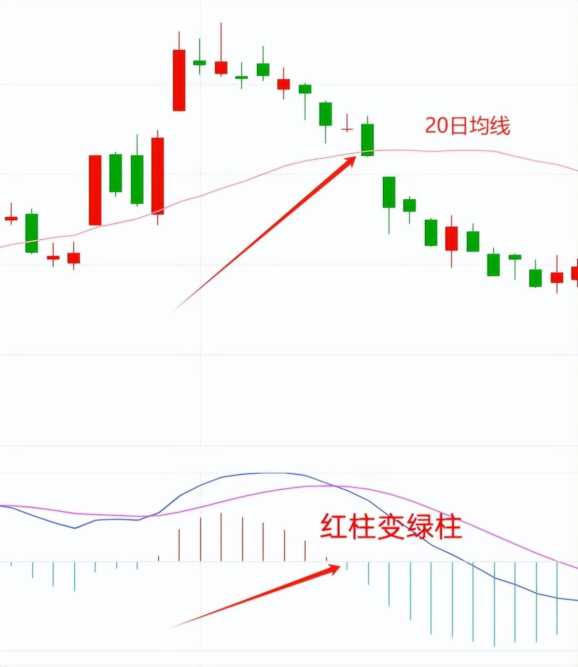 MACD加20日均线一个完整的交易系统强势回调起涨点