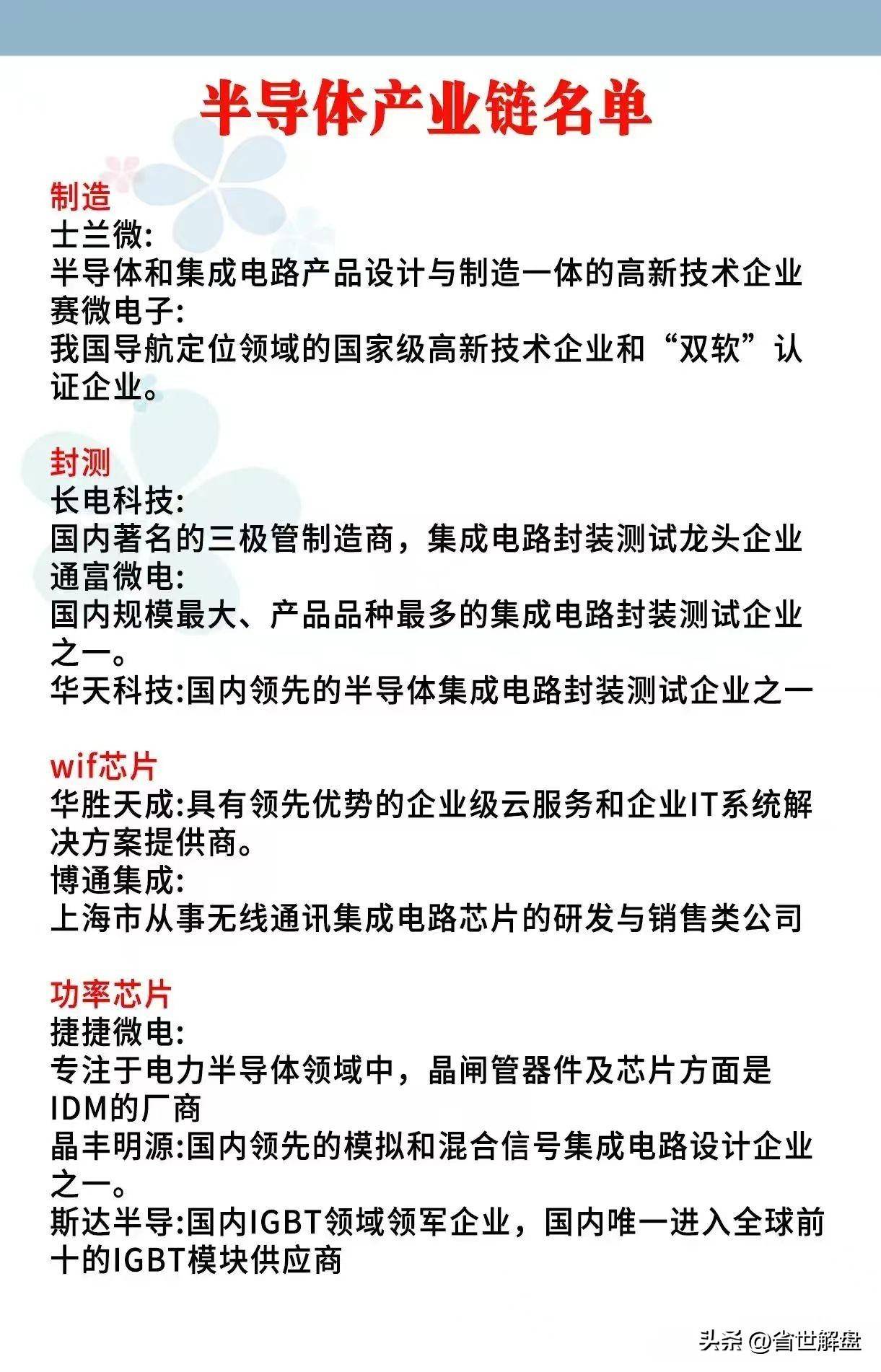 炒作半导体概念必须记住！光刻机先进封装代工等龙头汇总