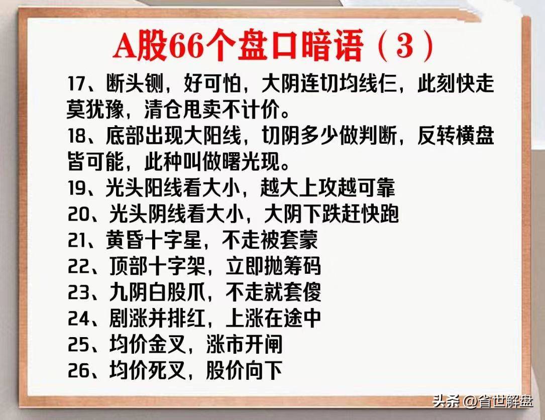 中国股市66个盘口暗语16个挂单数字暗语