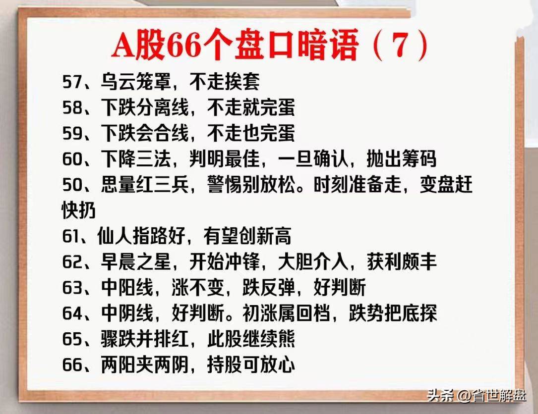 中国股市66个盘口暗语16个挂单数字暗语