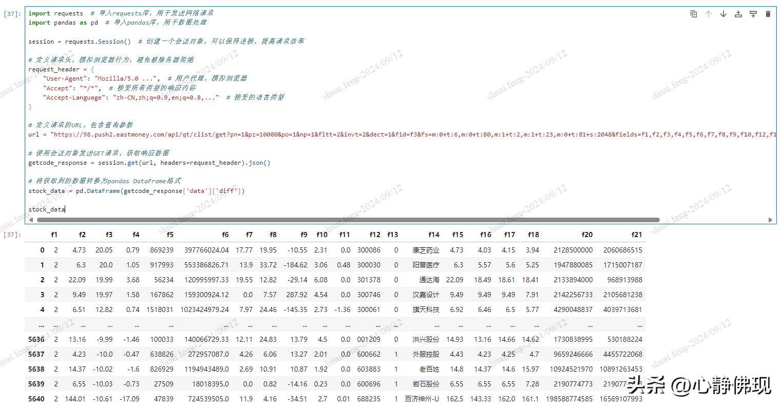 Python与股票三从东方财富网获取所有A股票名称