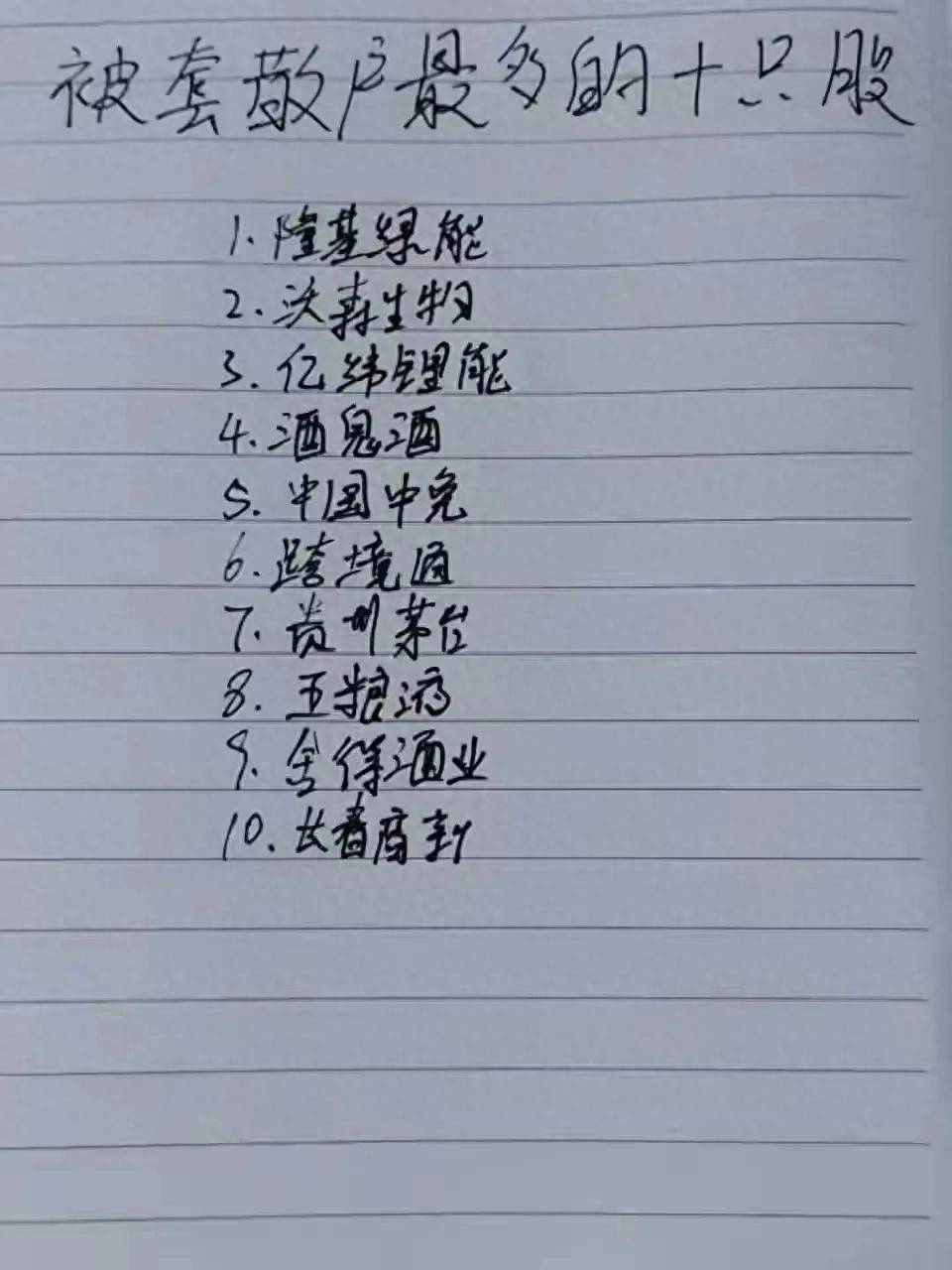被套散户最多的股票你中招了没