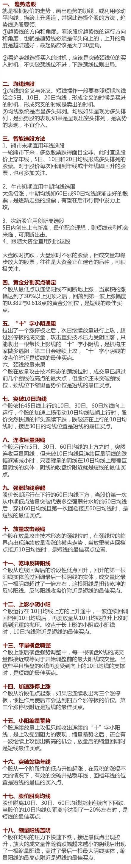 技术教学18种短线选股绝招