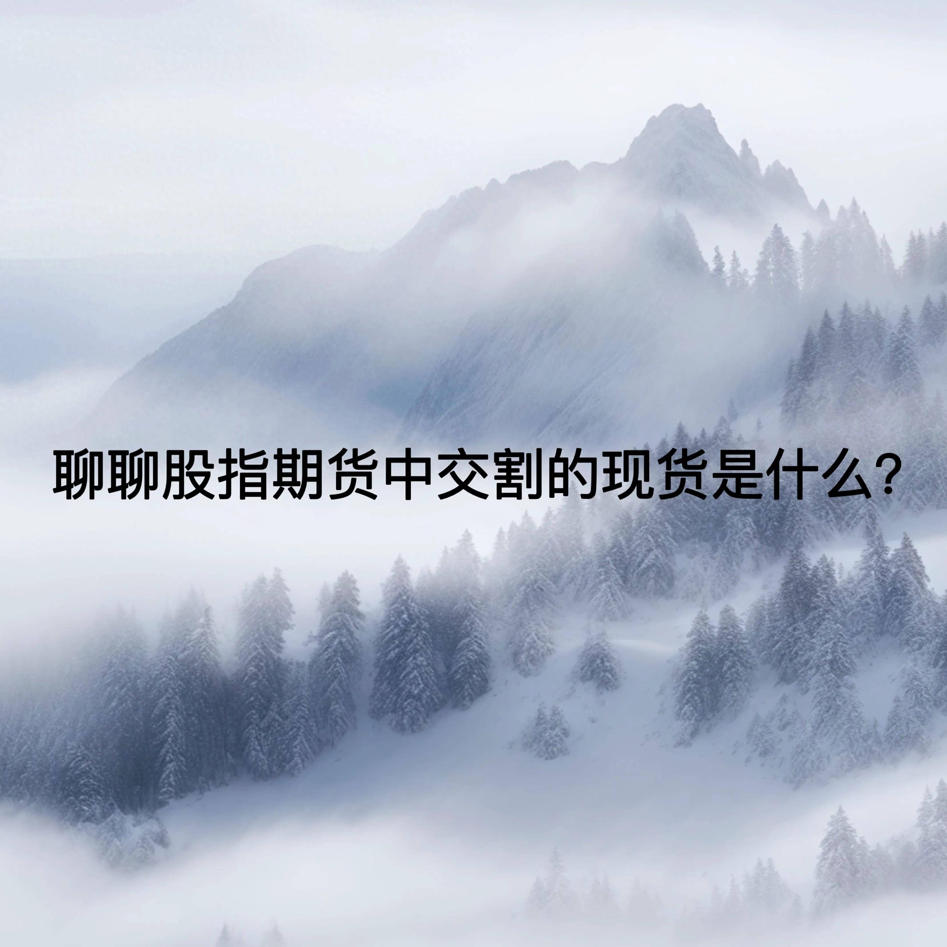聊聊股指期货中交割的现货是什么？