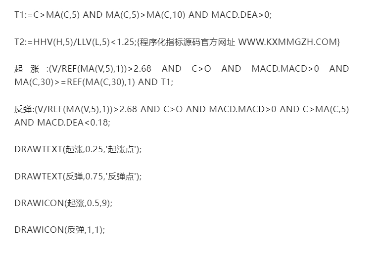 通达信起涨点和反弹副图指标公式