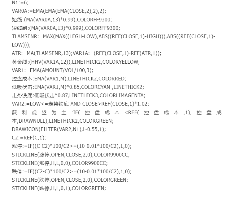 通达信指标公式源码获利线公式主图源码