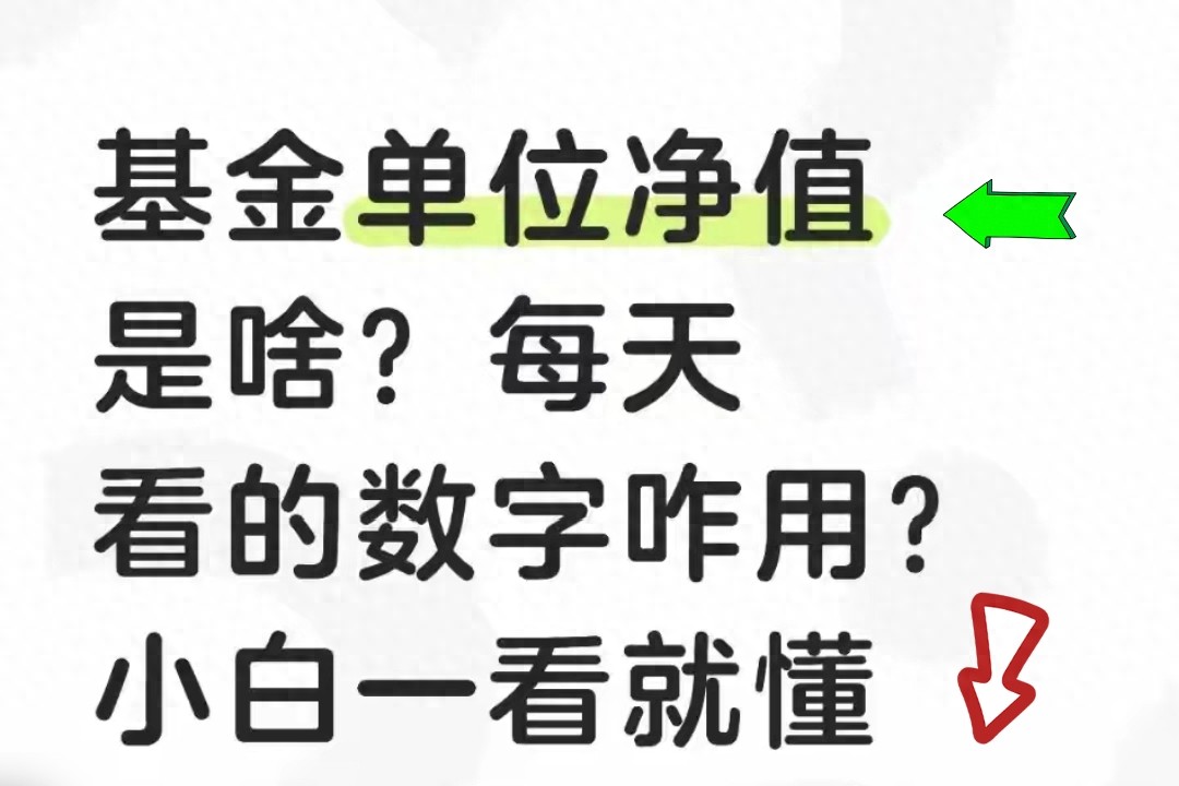 基金单位净值是个啥？每天看的数字有啥用？小白看完就明白
