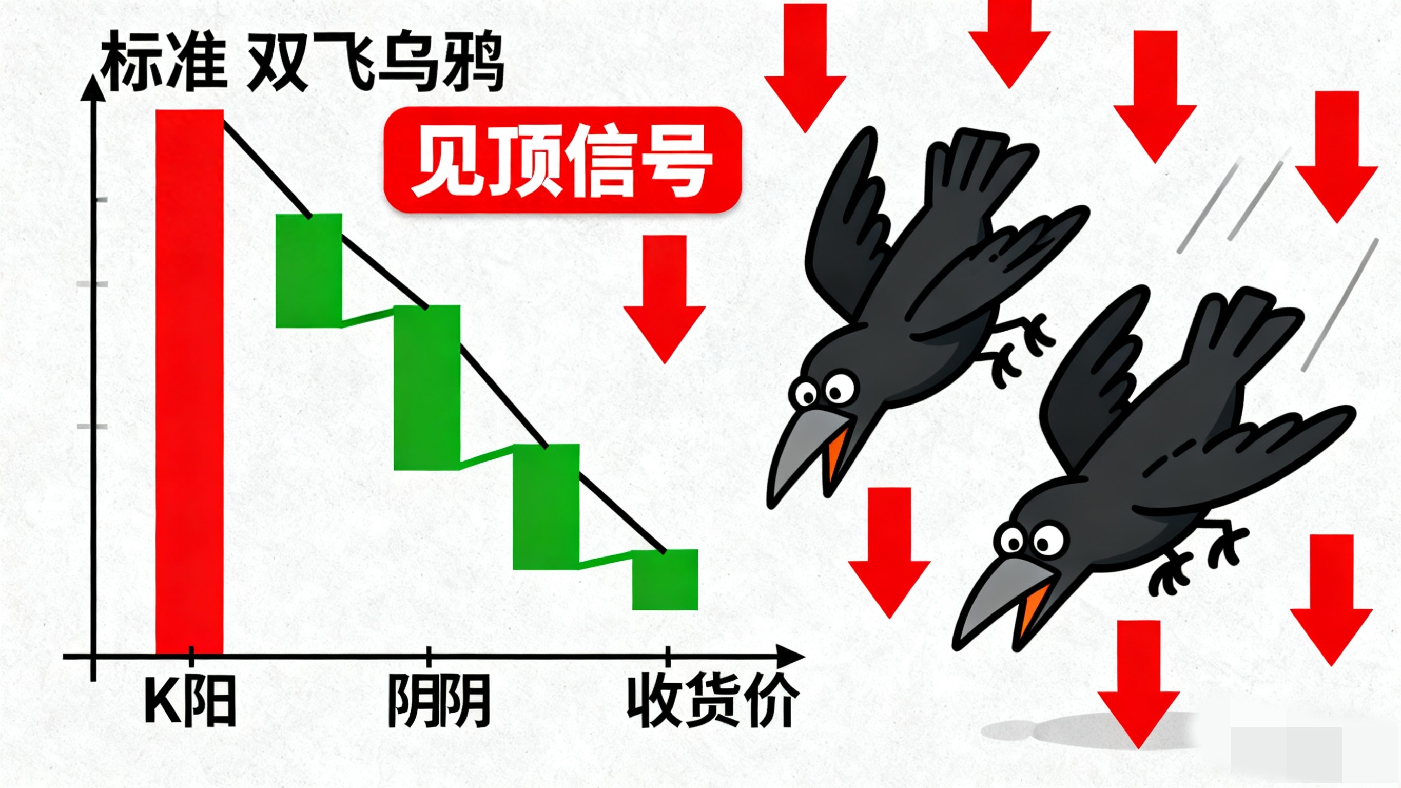 股价要跌的不祥之兆！一旦看到双飞乌鸦形态别犹豫赶紧卖！