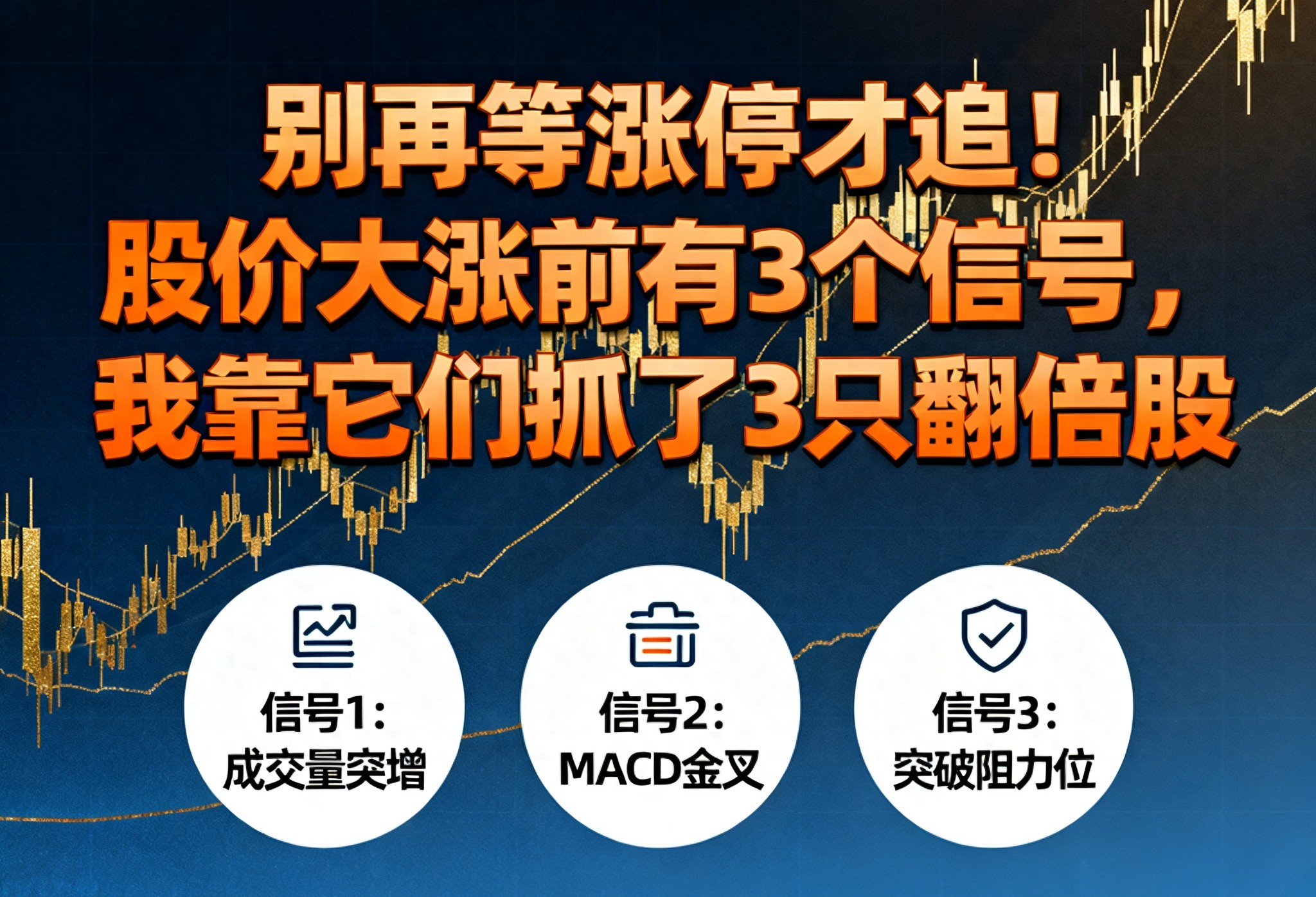 别再等涨停才追！股价大涨前有3个信号我靠它们抓了3只翻倍股