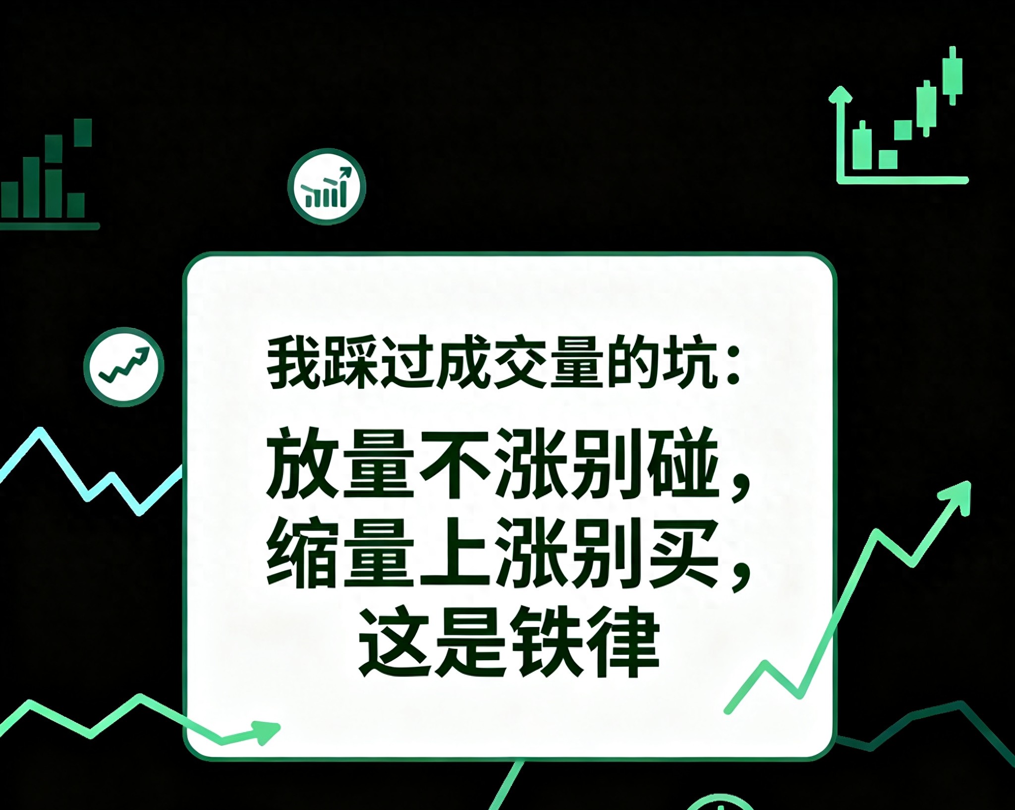 我踩过成交量的坑放量不涨别碰缩量上涨别买这是铁律