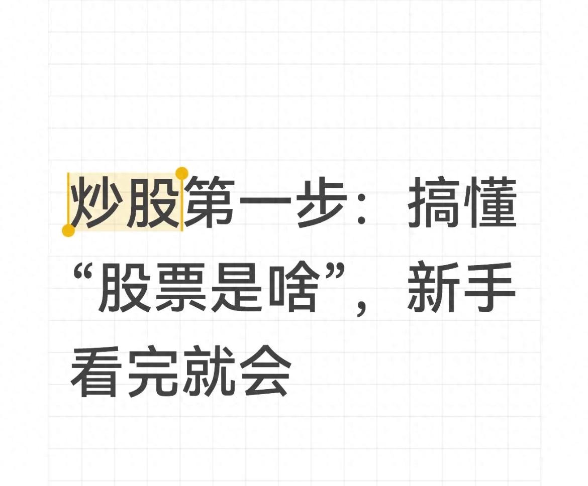 炒股第一步搞懂股票是啥新手看完就会